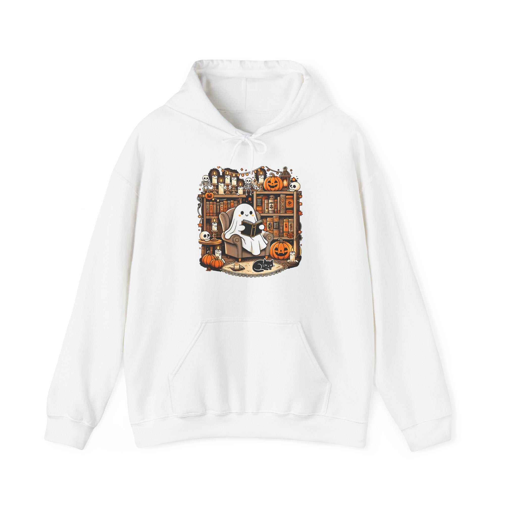 Vintage Halloween Ghost Book Lover Hoodie