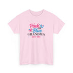 Grandma Loves You Pink/Blue Unisex Tee, Graphic T-shirt Gift for Grandparents, Family Reunion Shirt, Gender Reveal Party Outfit, Heavy