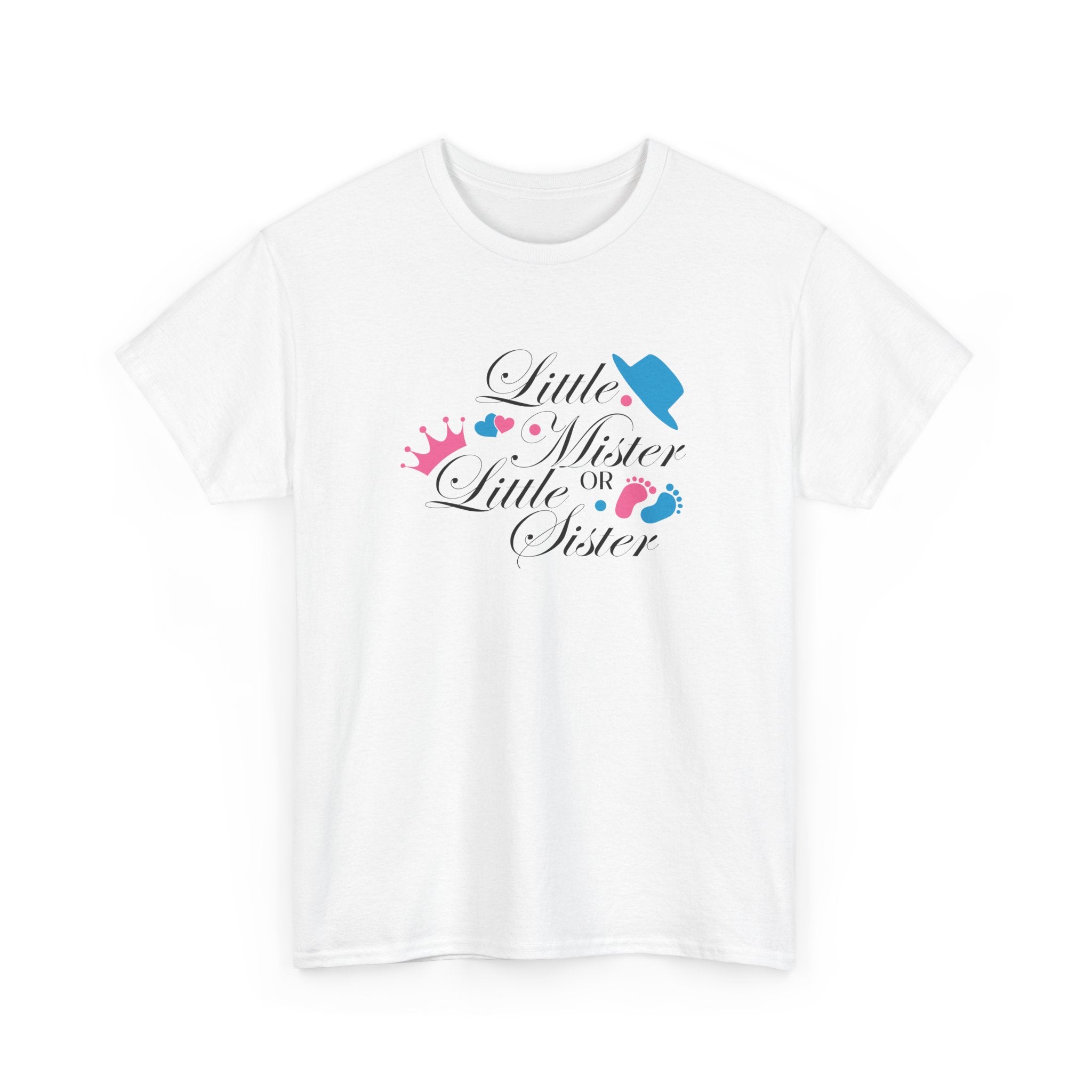Little Mister Or Little Sister Unisex Tee, Graphic Tee, Gender Reveal Shirt, Boy or Girl T-Shirt, Baby Shower Gift