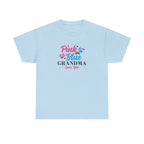 Grandma Loves You Pink/Blue Unisex Tee, Graphic T-shirt Gift for Grandparents, Family Reunion Shirt, Gender Reveal Party Outfit, Heavy