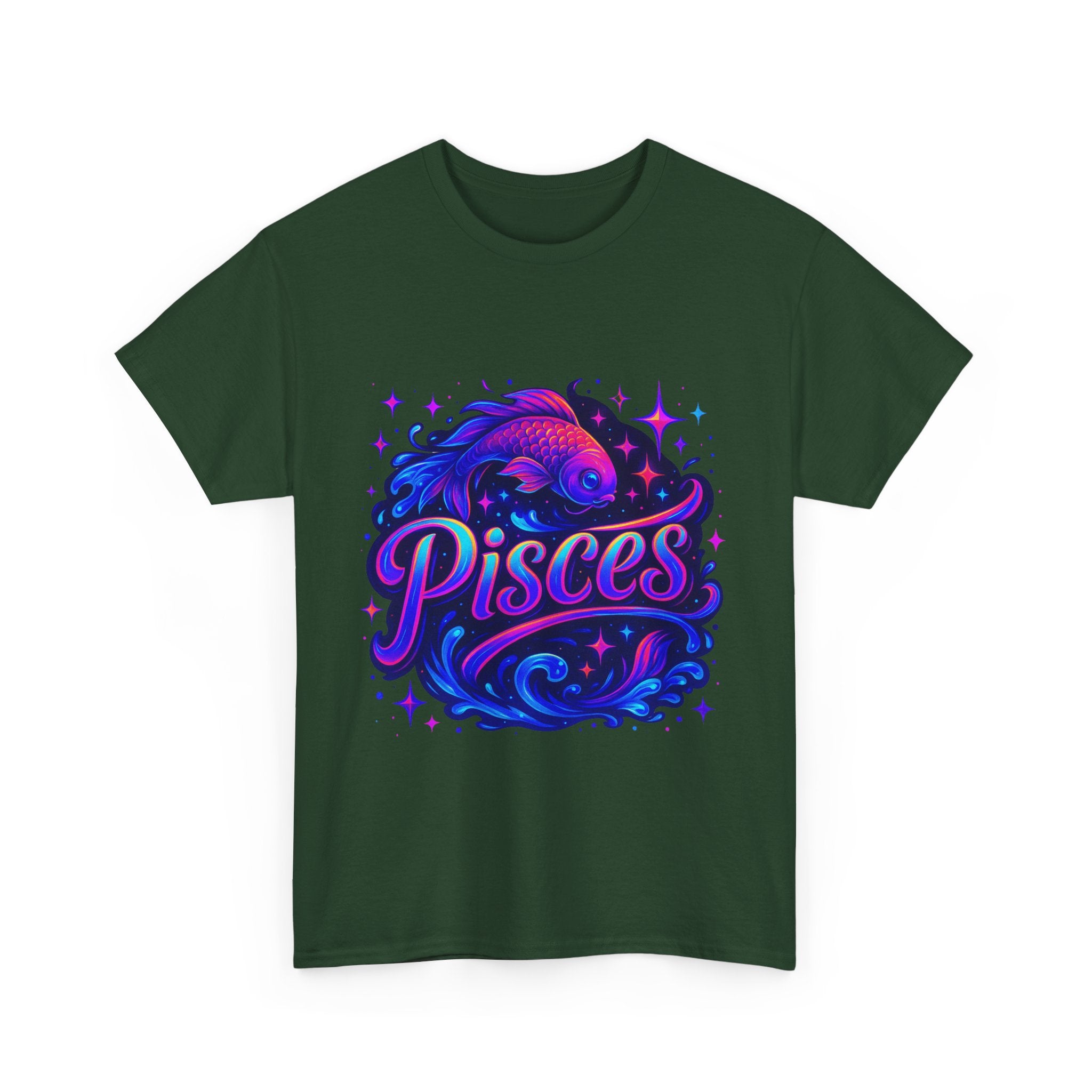 Neon Pisces Zodiac Tee