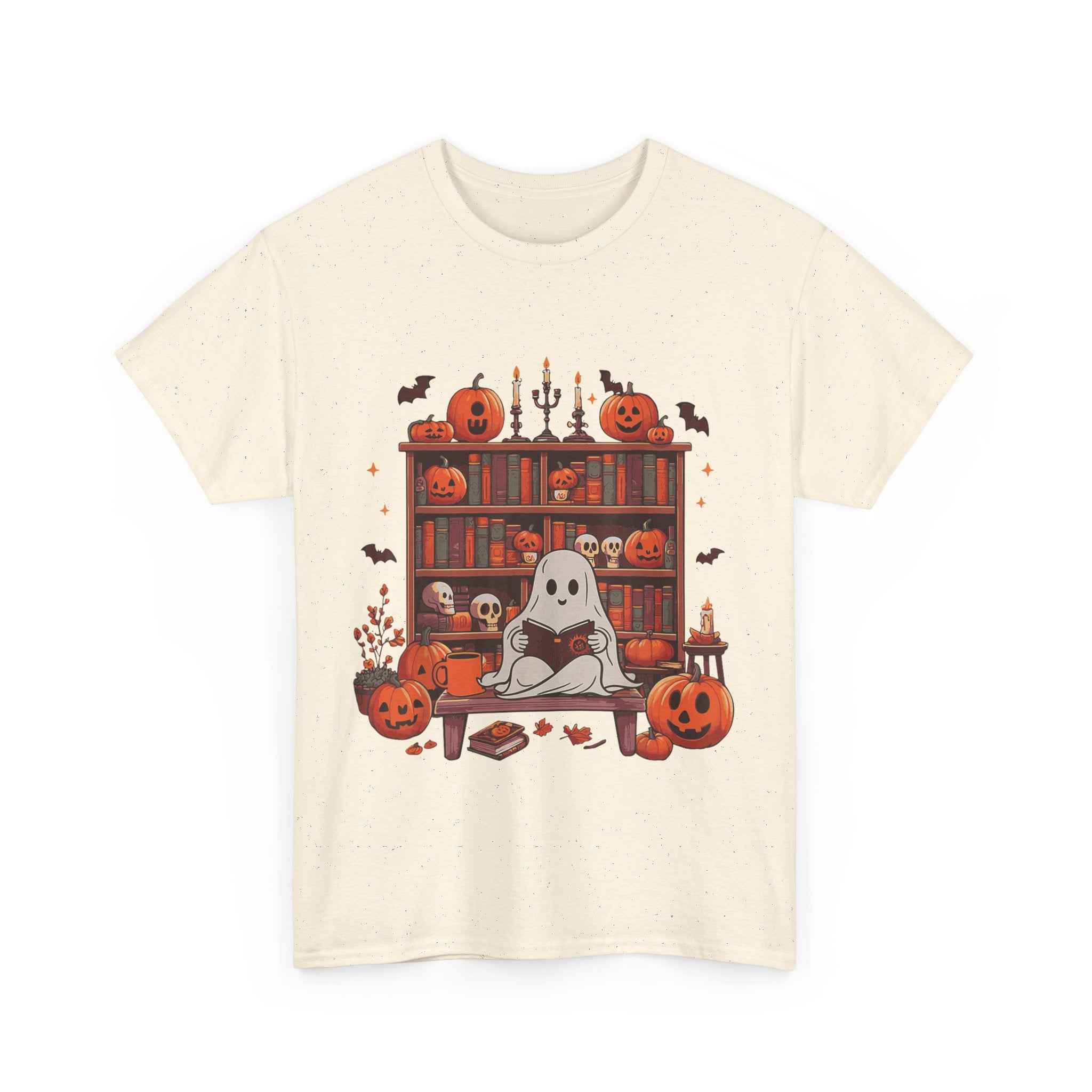Ghost Book Reader, Reading Book lover Halloween T-Shirt