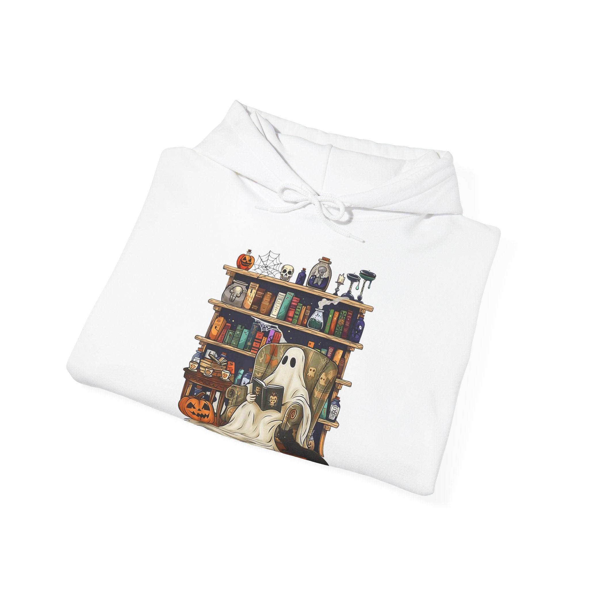 Ghost Reading Halloween Book Lover Hoodie