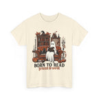 Born To Read Forced To Work Halloween Ghost Reading Books T-Shirt