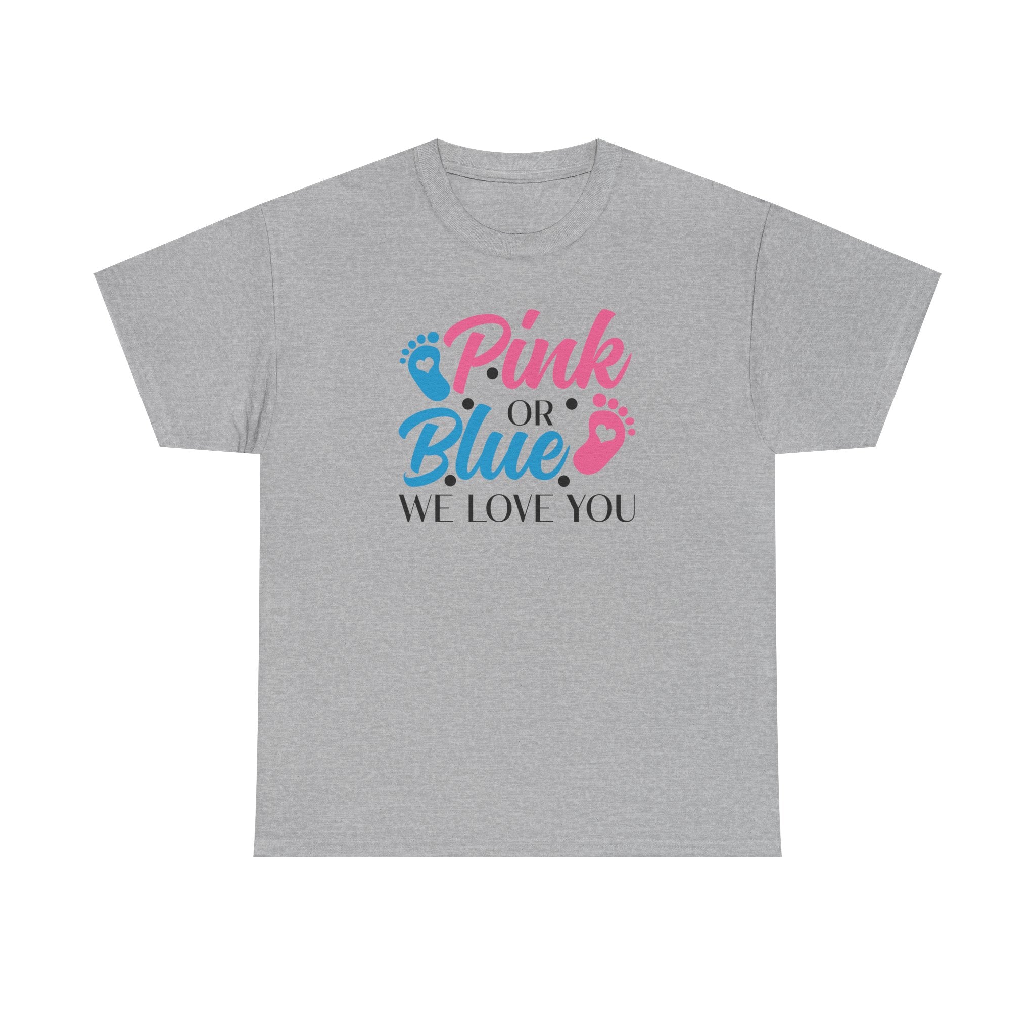 Gender Neutral Graphic Tee, Pink or Blue We Love You Unisex T-Shirt, Baby Shower Gift, Pregnancy Announcement Shirt, Gender Reveal Party
