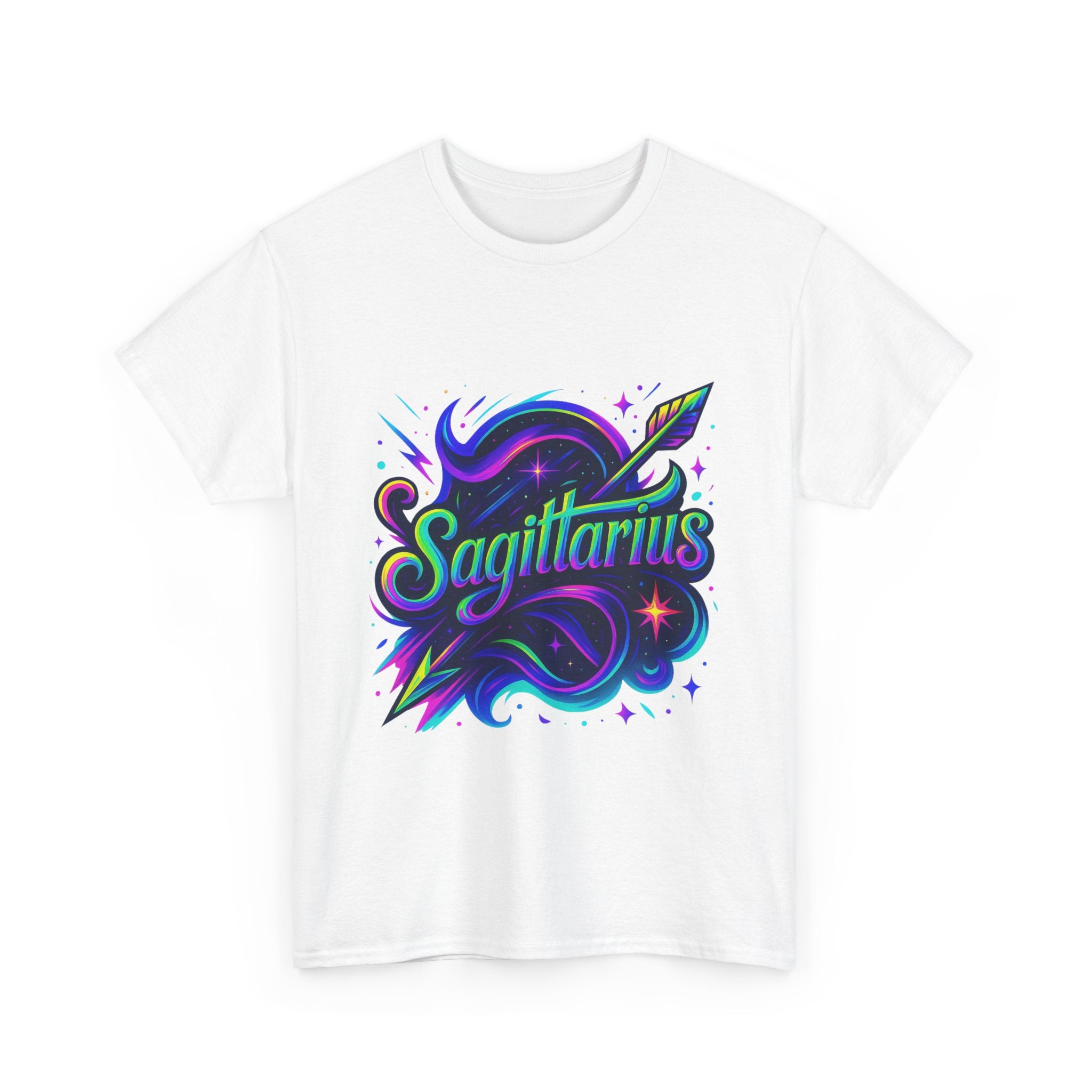 Neon Sagittarius Zodiac Tee