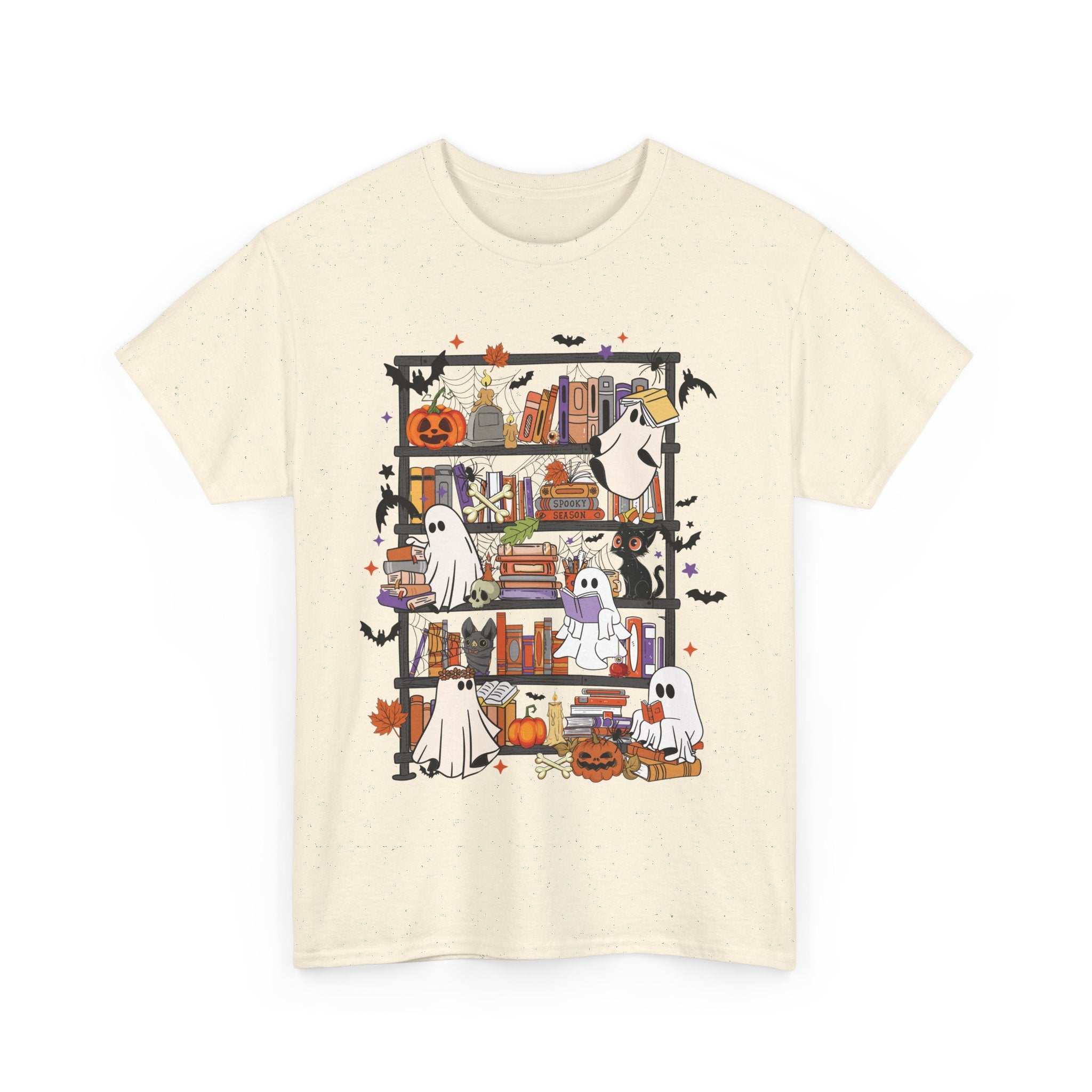 Ghost Reading Books Halloween Book Lover T-Shirt