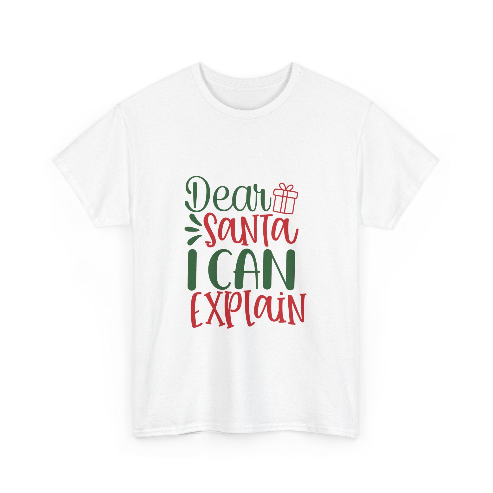 Christmas Graphic Tee, Funny Santa Shirt, Holiday Gift Unisex T-Shirt, Dear Santa I Can Explain, Xmas Tee Shirt, Novelty Santa Claus Top