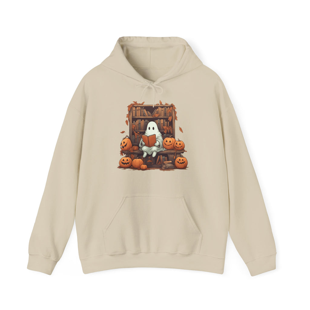 Cute Ghost Reading Book Nerd Halloween Hoodie