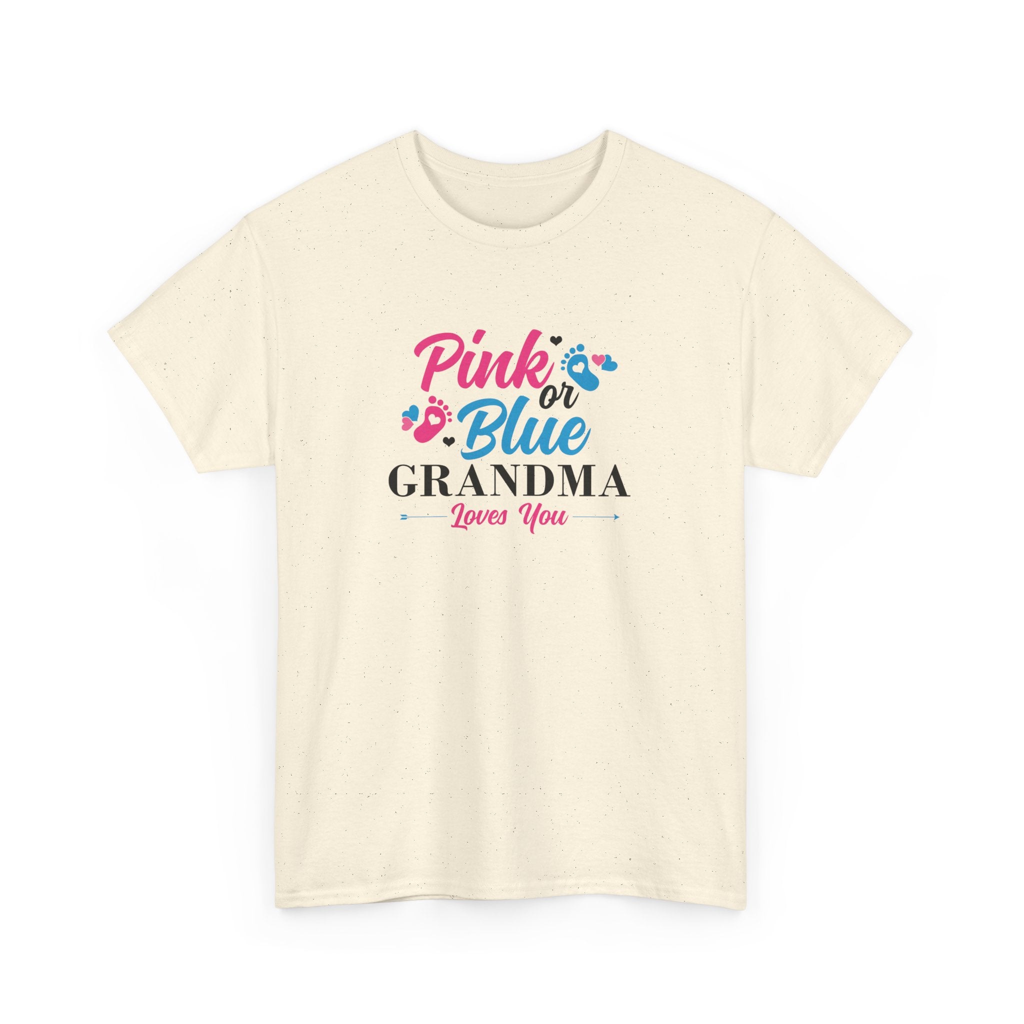 Grandma Loves You Pink/Blue Unisex Tee, Graphic T-shirt Gift for Grandparents, Family Reunion Shirt, Gender Reveal Party Outfit, Heavy