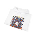 Ghost Reading Book in Library Pumpkin Halloween Fall Hoodie