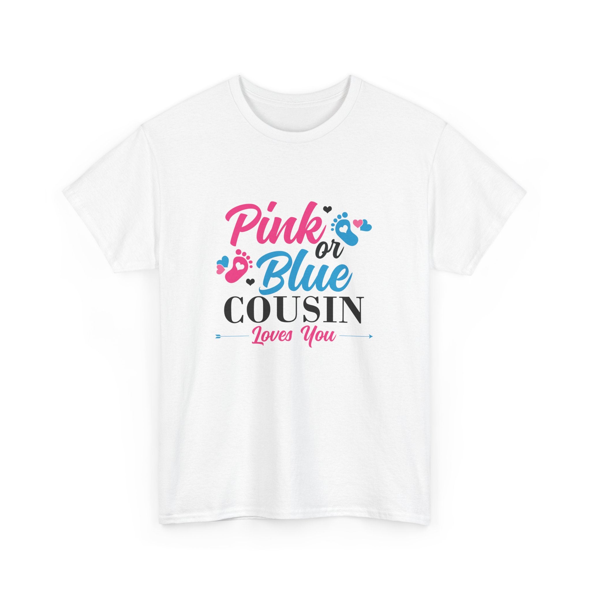 Graphic Tee, Pink or Blue Cousin Loves You Shirt, Family Reunion Gift, Unisex T-Shirt, Matching Cousin Outfits, Customizable Tee