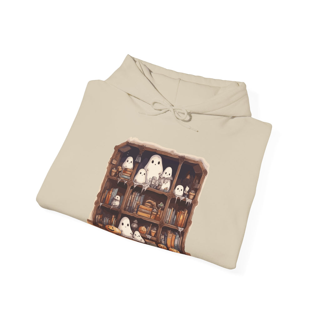Cute Ghost Reading Books Halloween Librarian Book Hoodie
