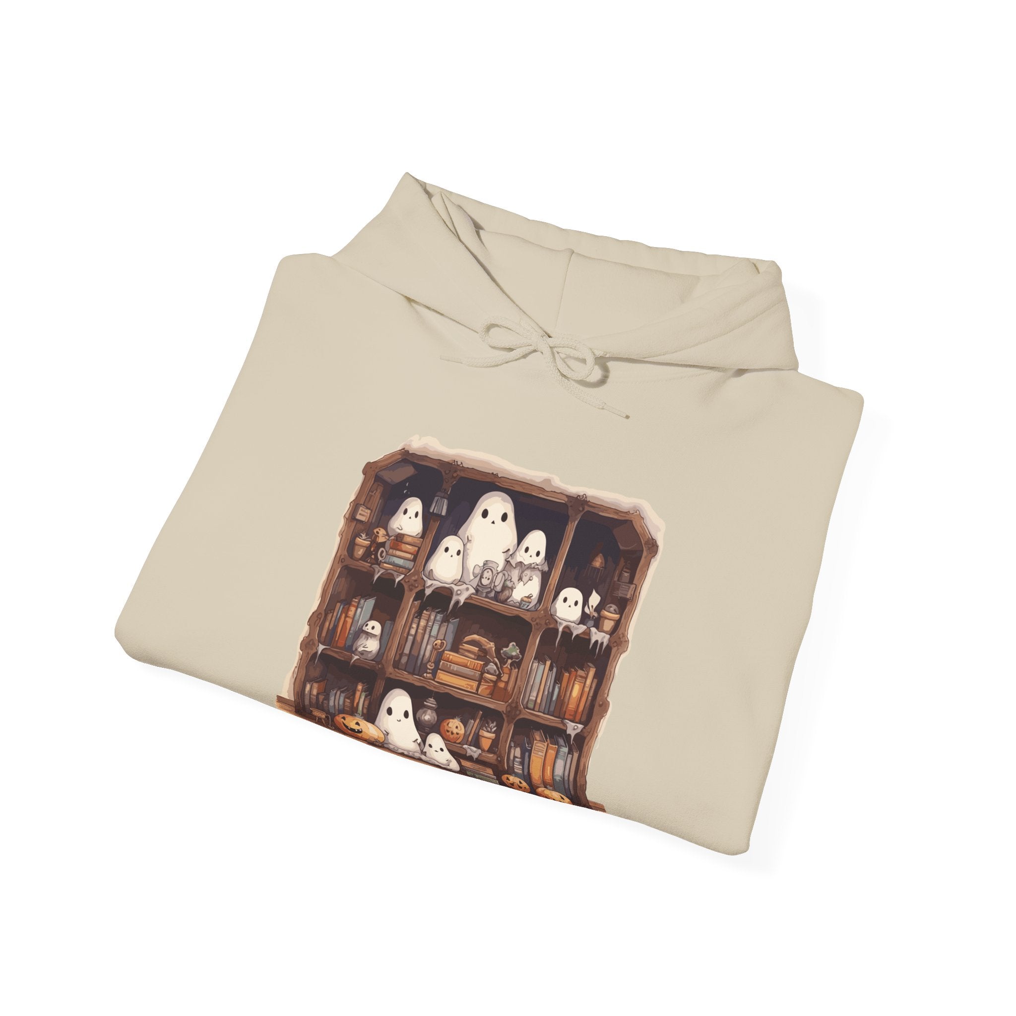 Cute Ghost Reading Books Halloween Librarian Book Hoodie