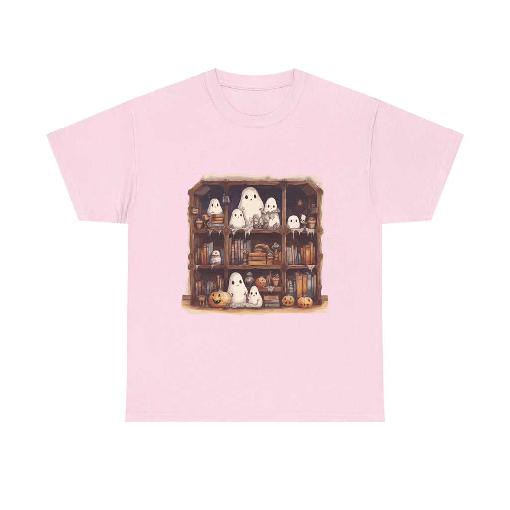 Cute Ghost Reading Books Halloween Librarian Book Long Sleeve T-Shirt