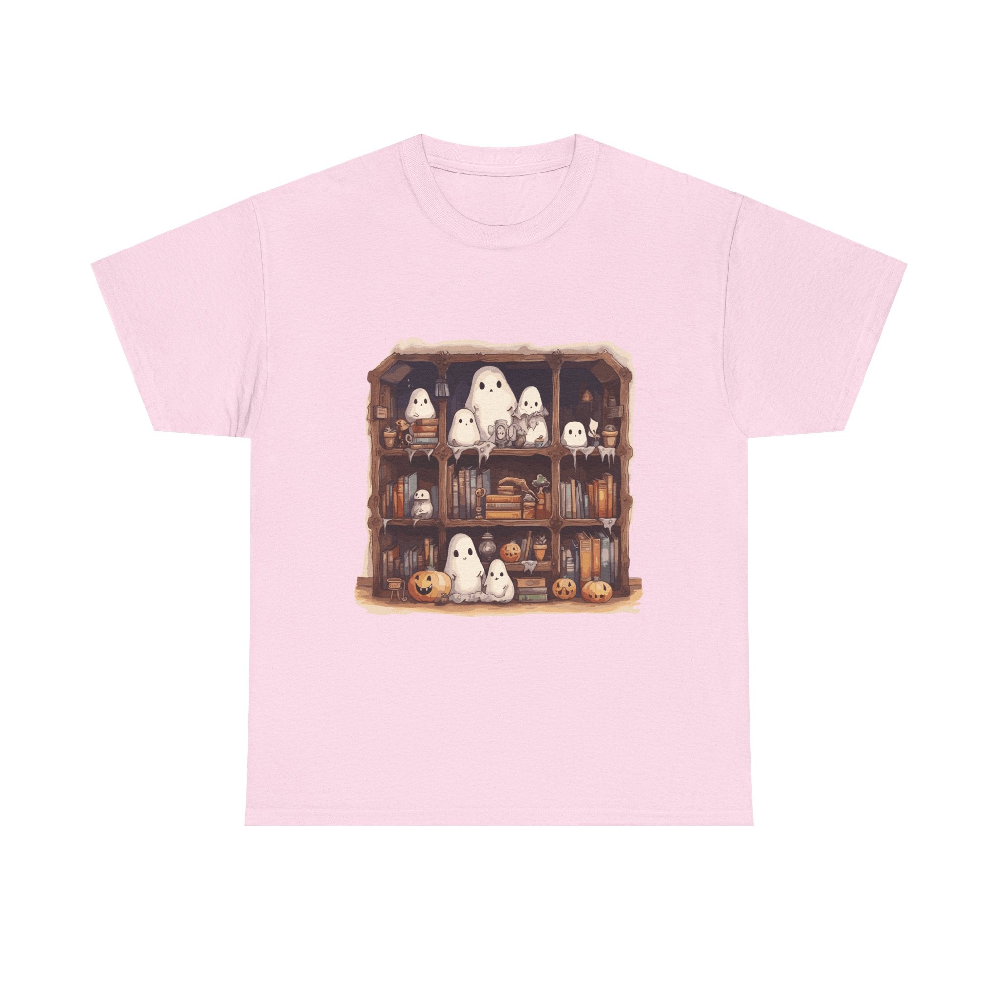 Cute Ghost Reading Books Halloween Librarian Book Long Sleeve T-Shirt