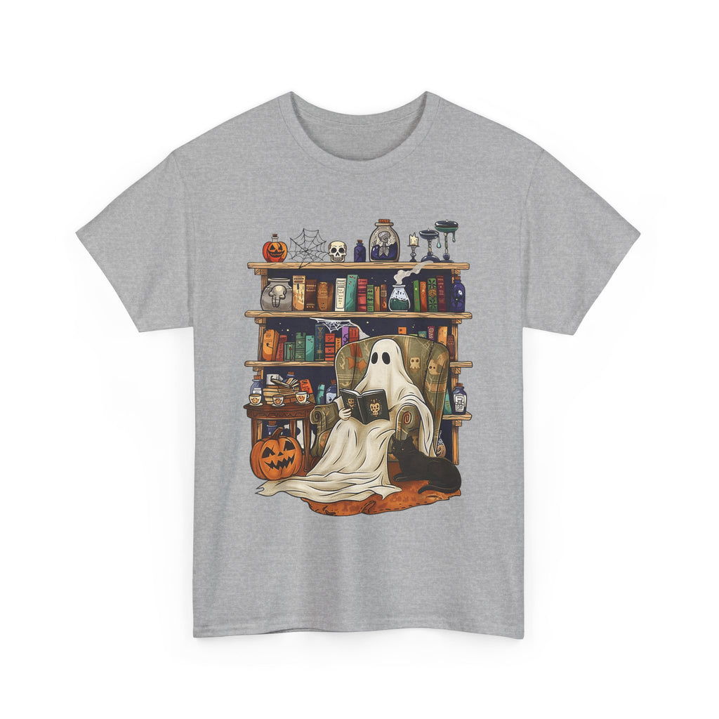 Ghost Book Reading Halloween Books Lover Teacher Kids T-Shirt