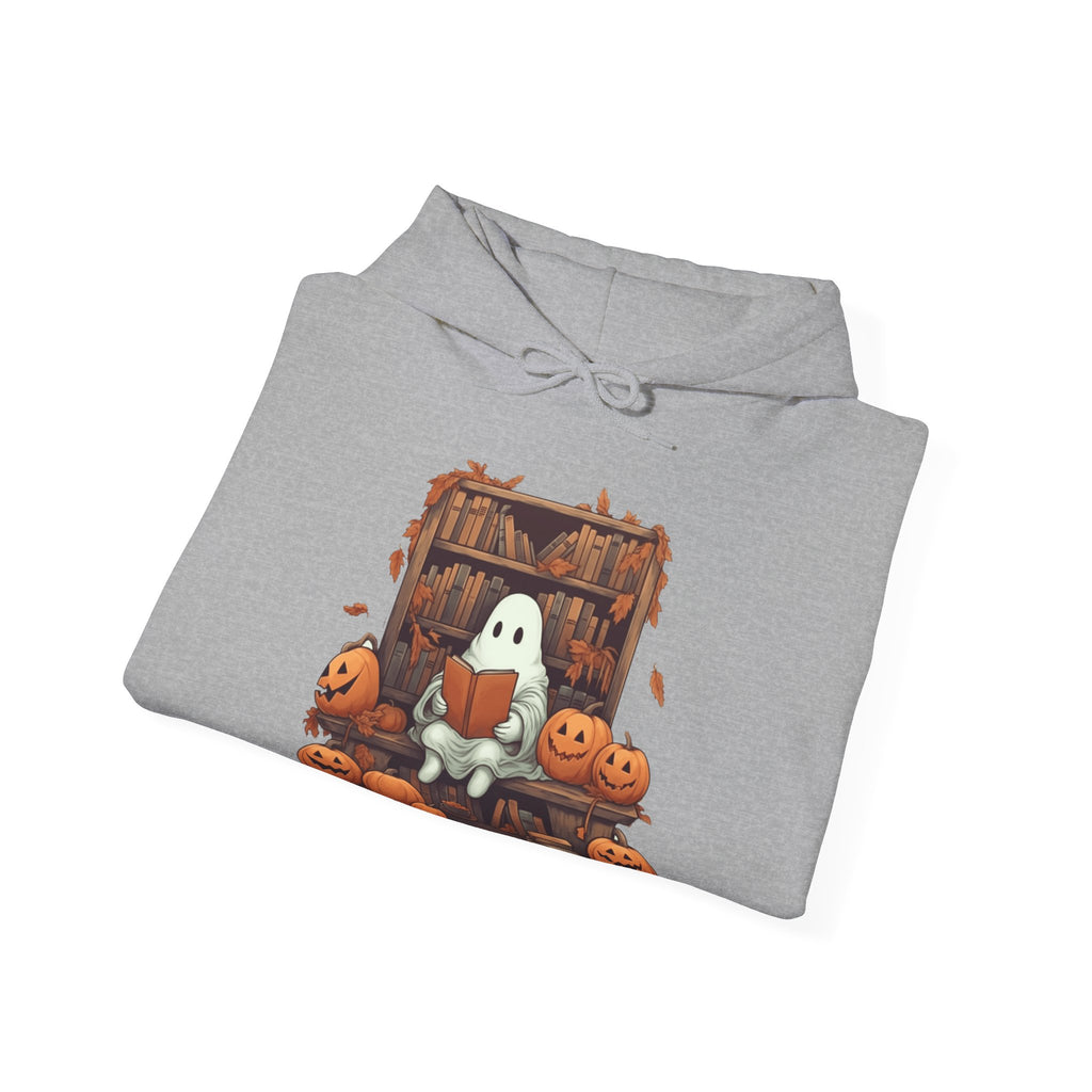 Cute Ghost Reading Book Nerd Halloween Hoodie