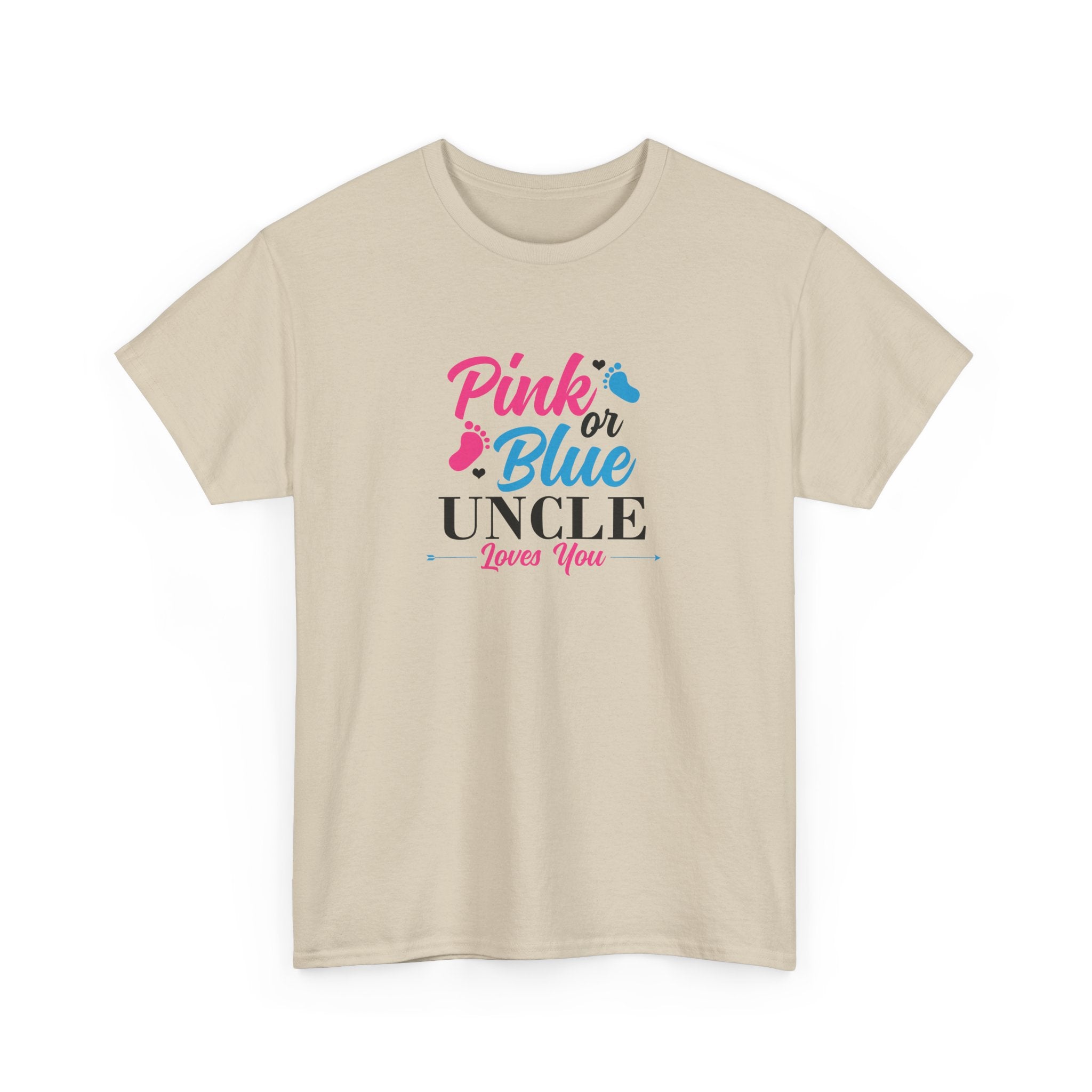 Uncle Loves You Pink or Blue Graphic Tee - Gift for Niece or Nephew, Family Reunion Shirt, Gender Reveal Party Outfit, Uncle's Birthday