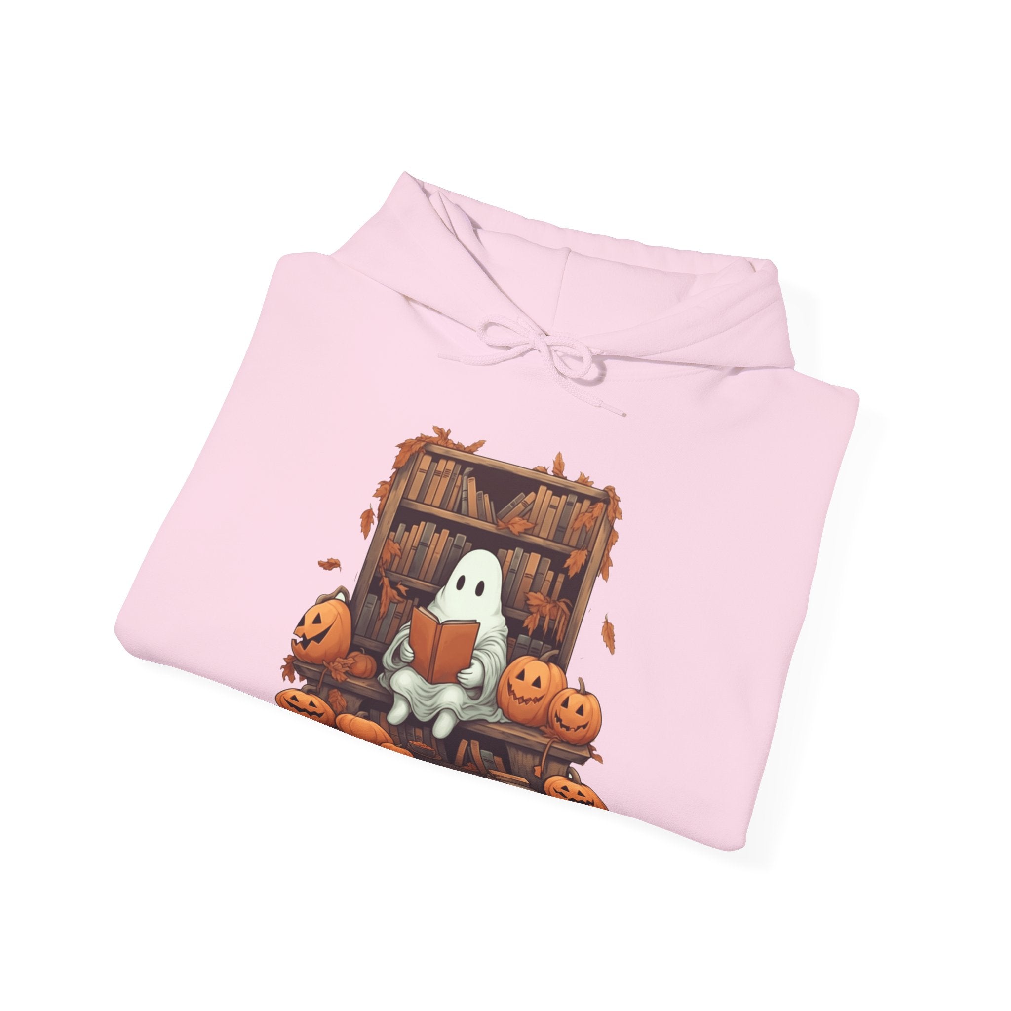 Cute Ghost Reading Book Nerd Halloween Hoodie
