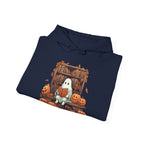 Cute Ghost Reading Book Nerd Halloween Hoodie