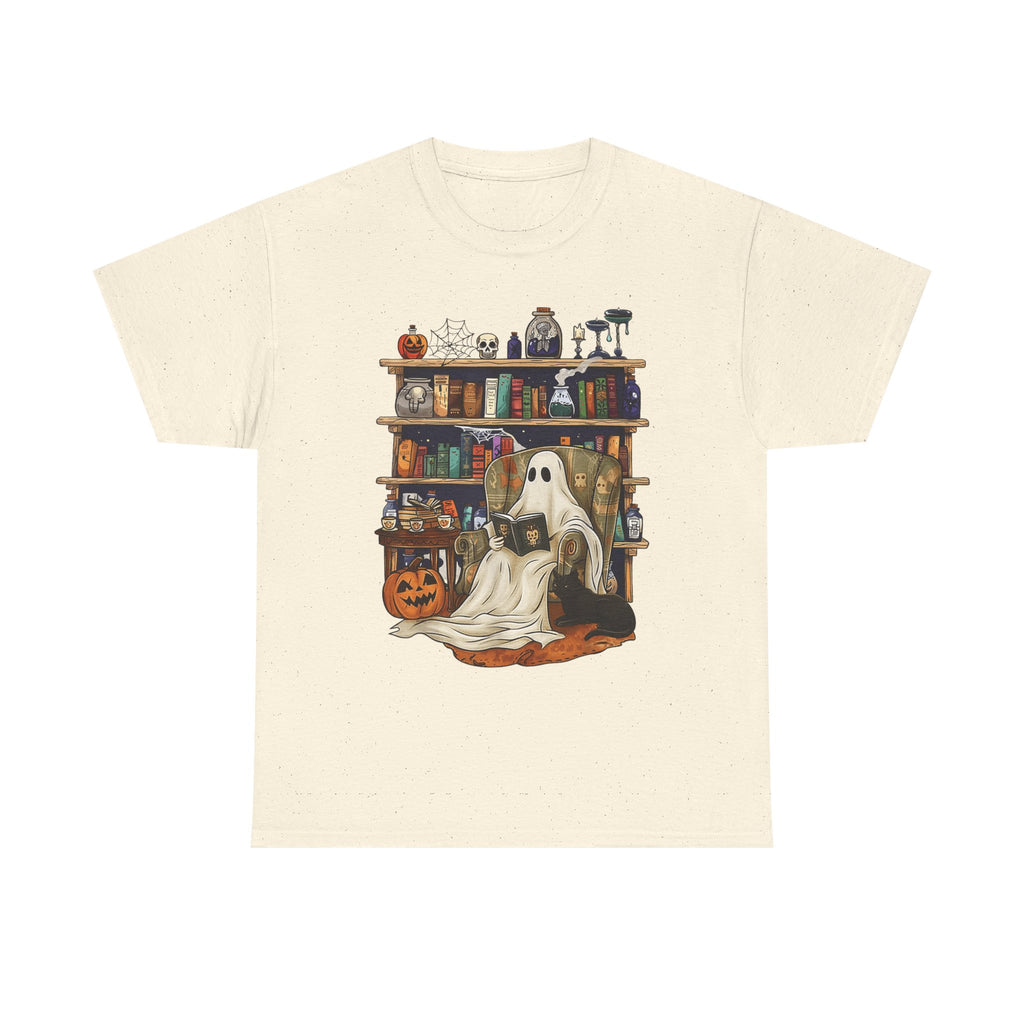 Ghost Book Reading Halloween Books Lover Teacher Kids T-Shirt
