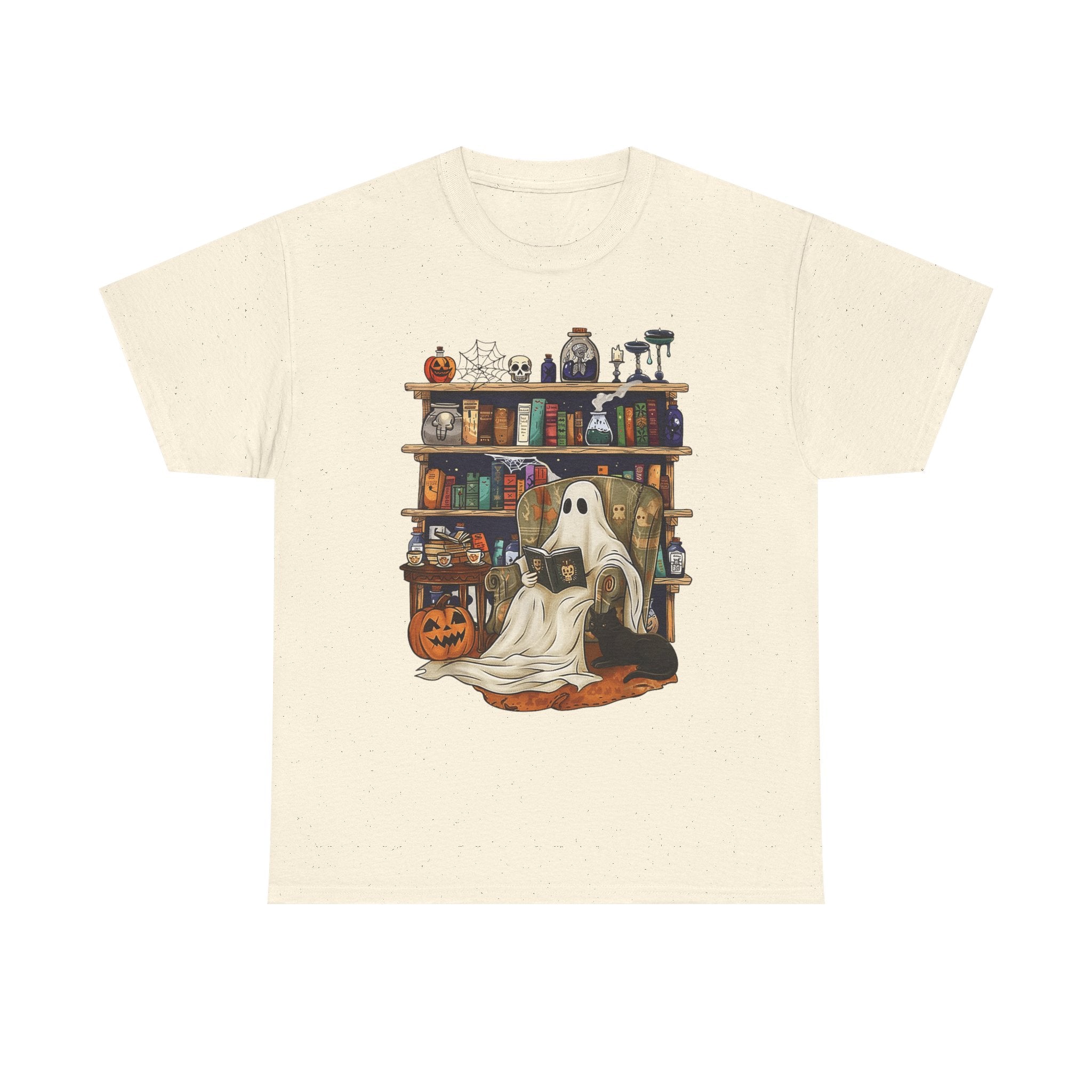 Ghost Book Reading Halloween Books Lover Teacher Kids T-Shirt