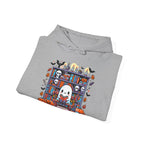 Ghost Reading Book in Library Pumpkin Halloween Fall Hoodie