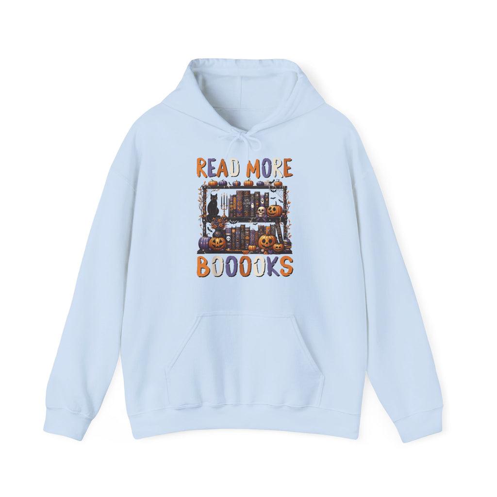 Spooky Halloween Bookshelf Bookcase Read More Books Hoodie