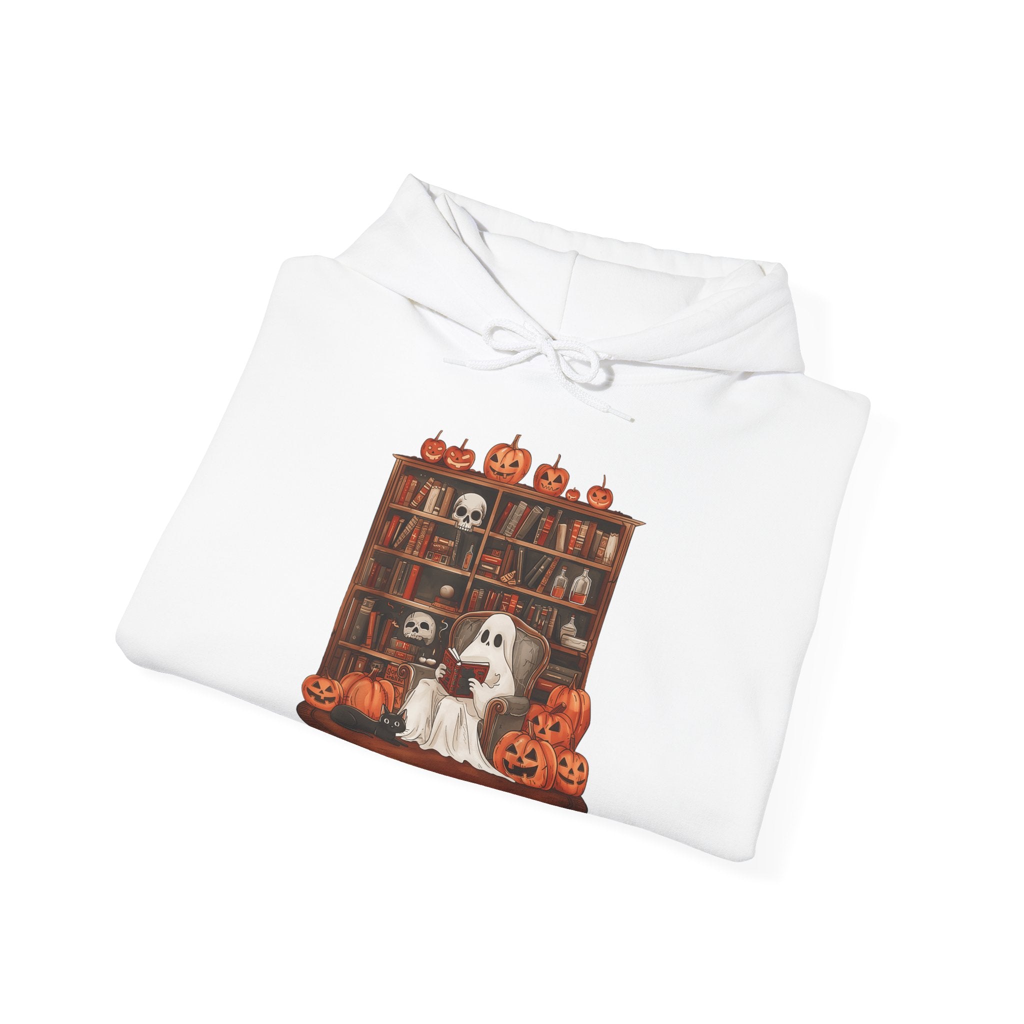 Ghost Book Reading Teacher Halloween Librarian Hoodie