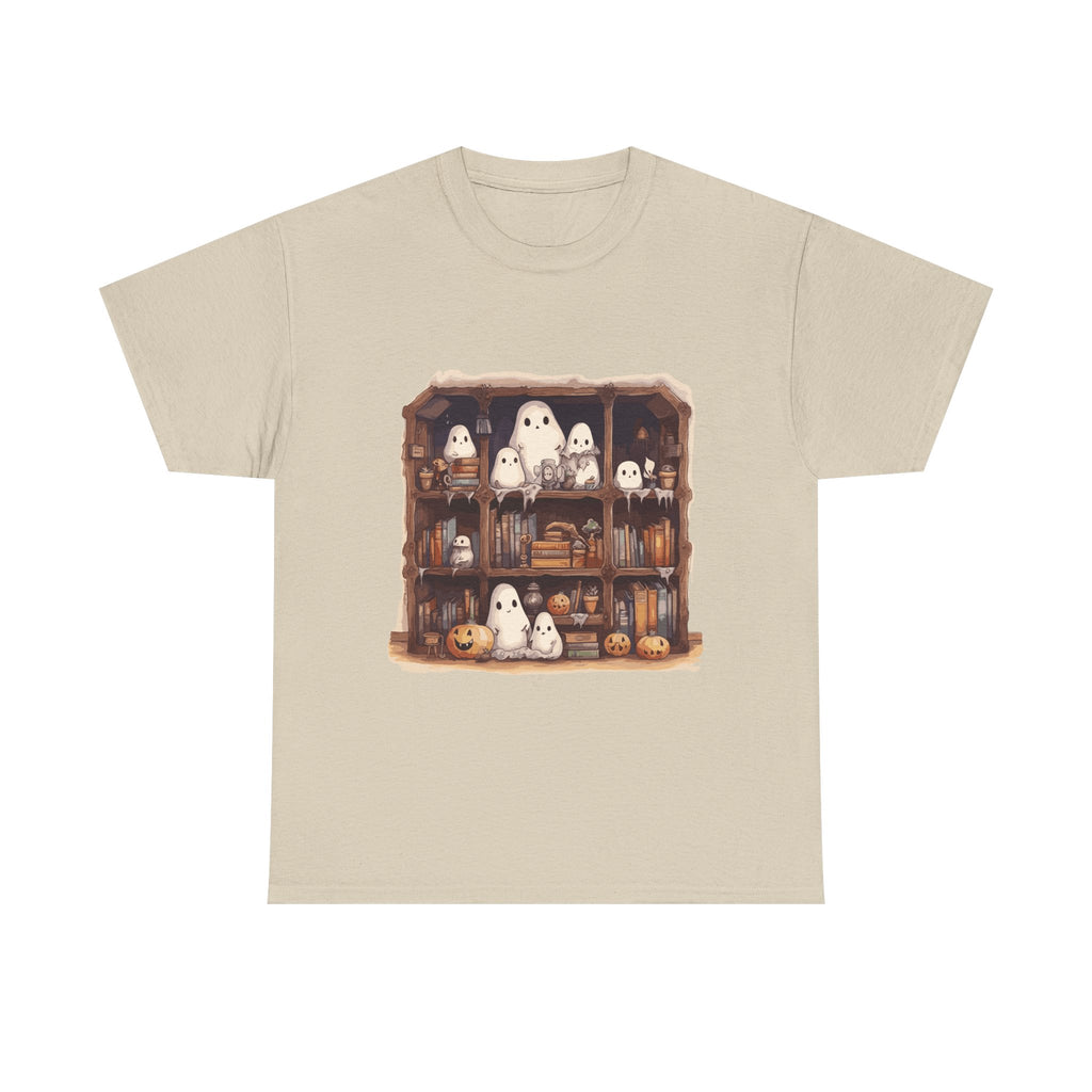 Cute Ghost Reading Books Halloween Librarian Book Long Sleeve T-Shirt