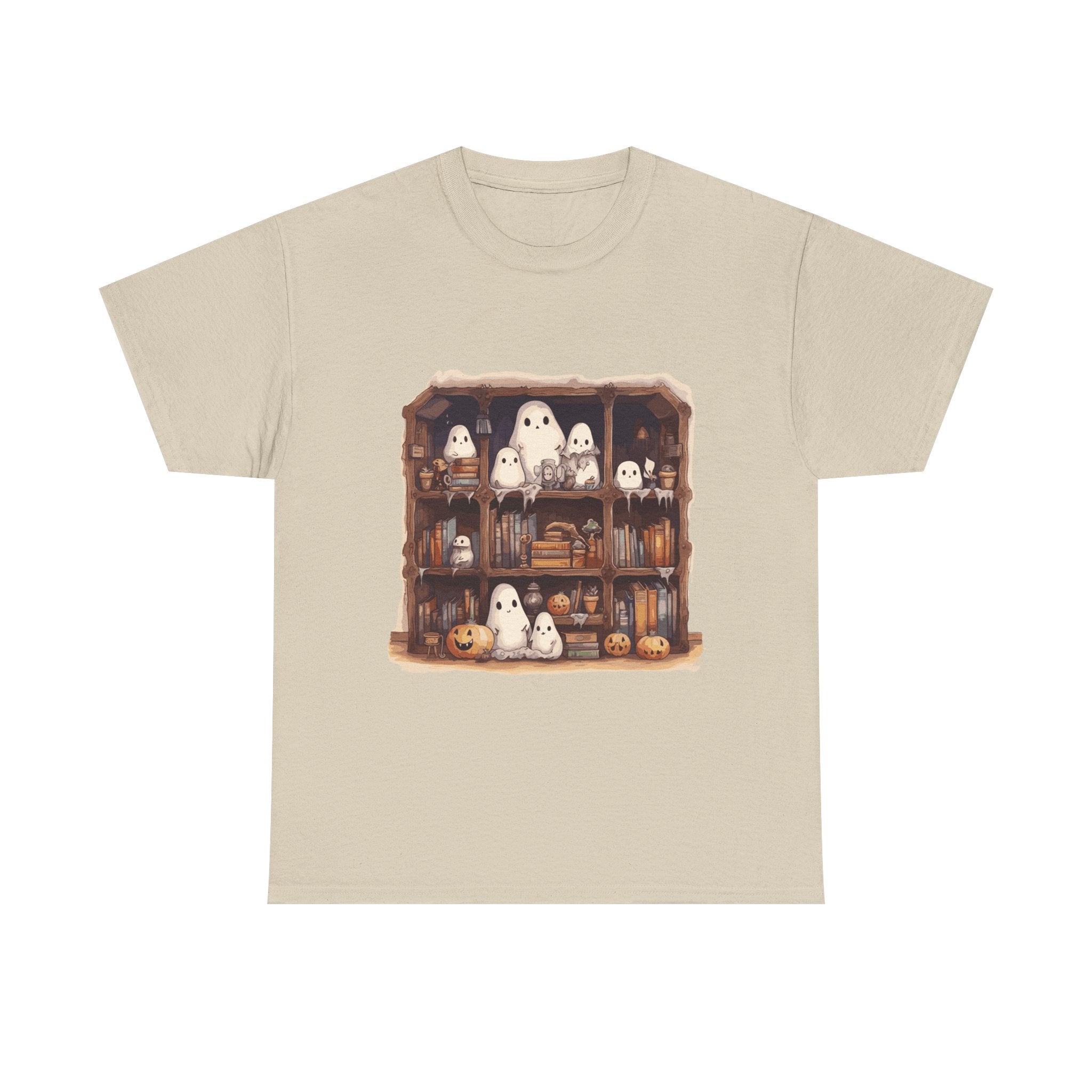 Cute Ghost Reading Books Halloween Librarian Book Long Sleeve T-Shirt