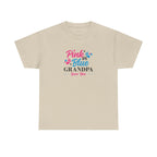 Grandpa Loves You Unisex Tee, Pink Blue Graphic T-Shirt, Gift for Grandpa, Family Shirt, Gender Neutral Top, Father's Day Present