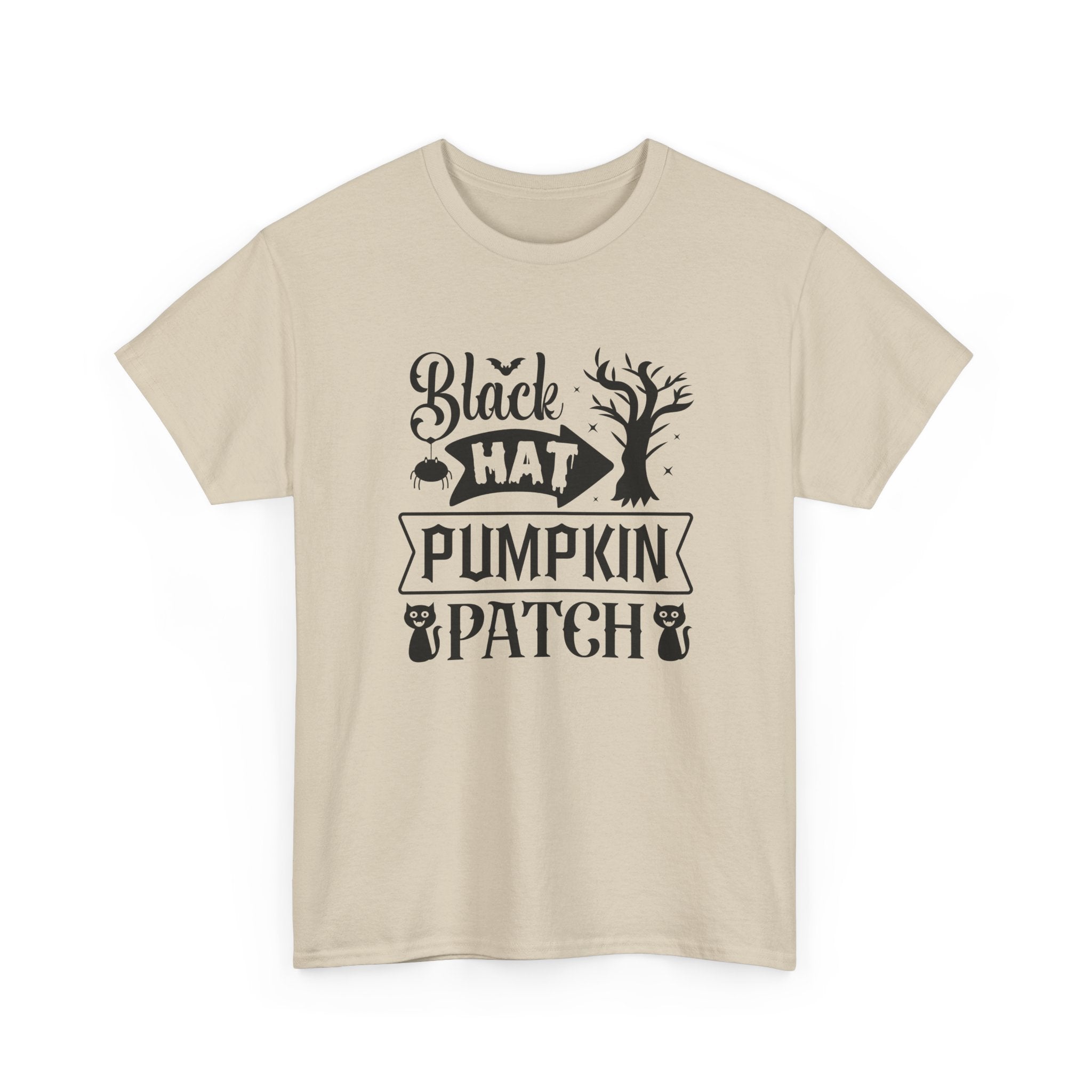 Black Cat Pumpkin Patch Halloween T-Shirt