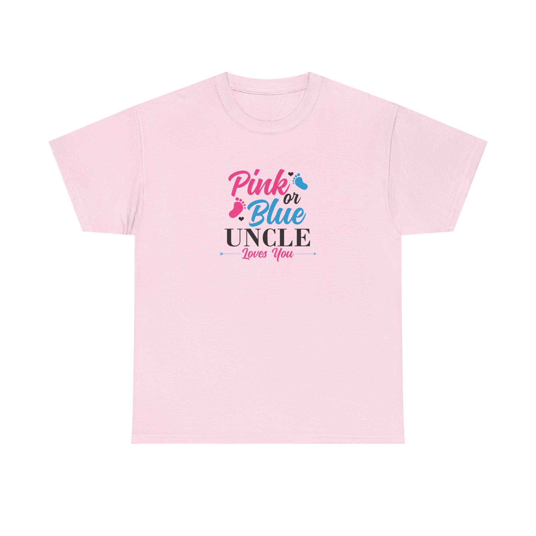 Uncle Loves You Pink or Blue Graphic Tee - Gift for Niece or Nephew, Family Reunion Shirt, Gender Reveal Party Outfit, Uncle's Birthday