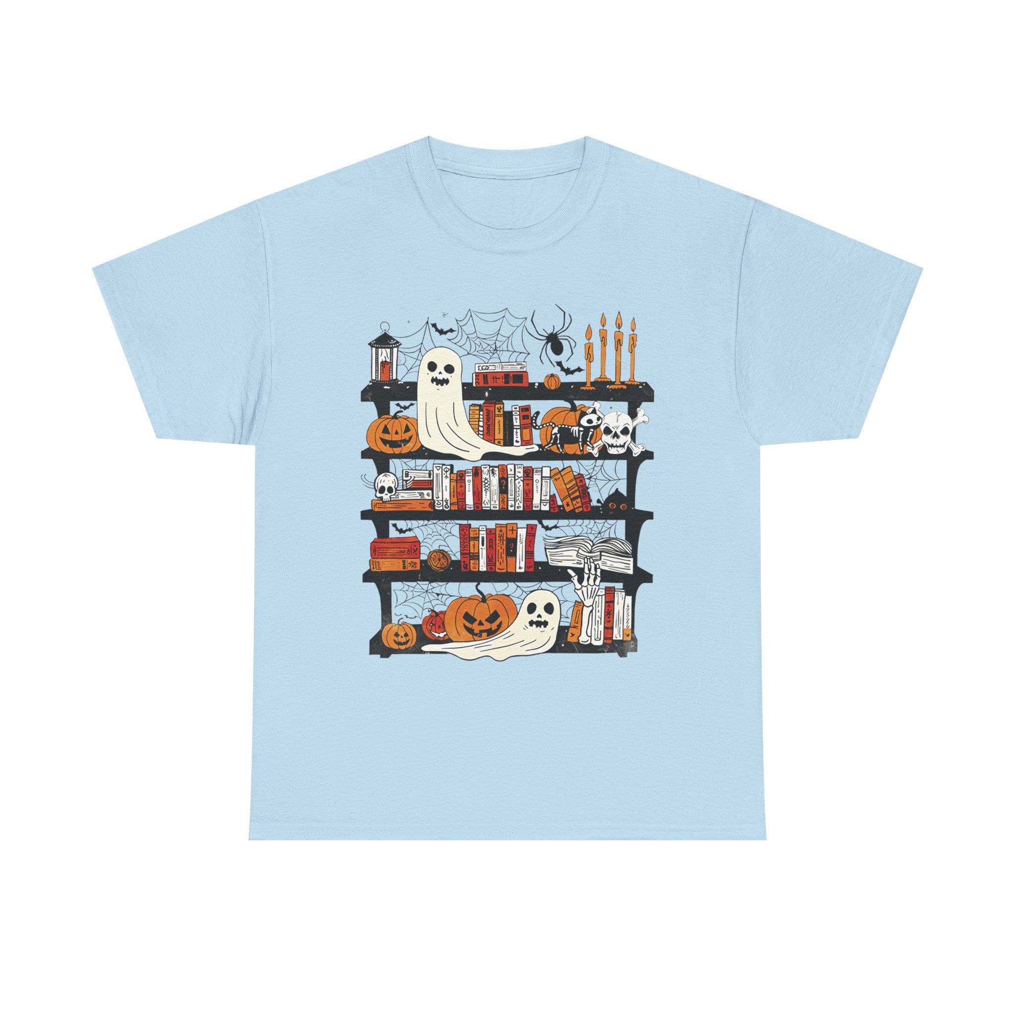 Funny Ghost Book Lovers Halloween Library Spooky Season Long Sleeve T-Shirt