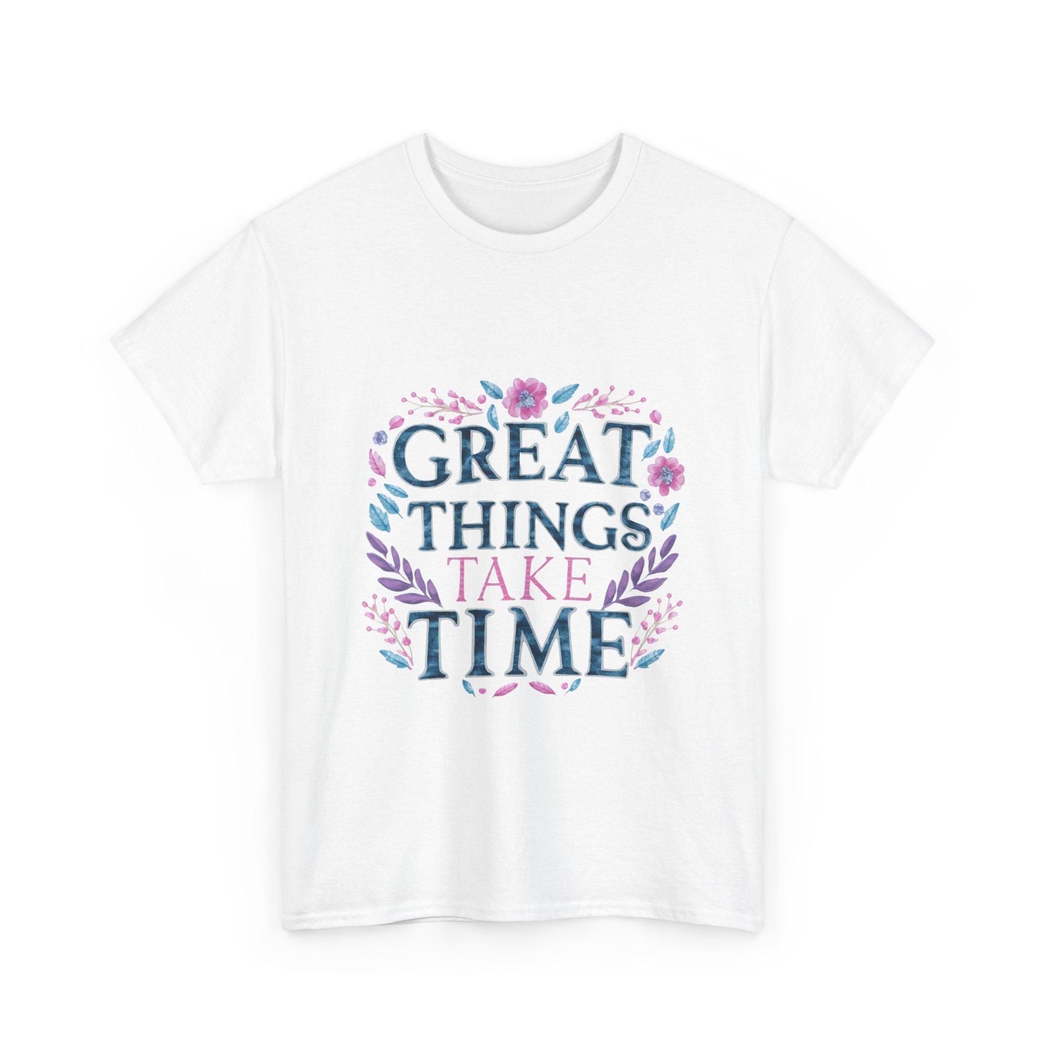 Great Things Take Time Floral Graphic Tee