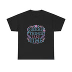 Great Things Take Time Floral Graphic Tee