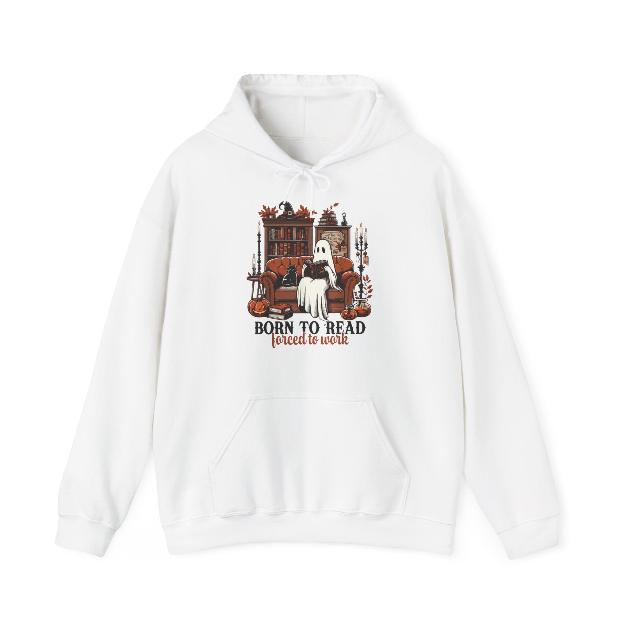 Born to Read, Forced to Work Halloween Hoodie