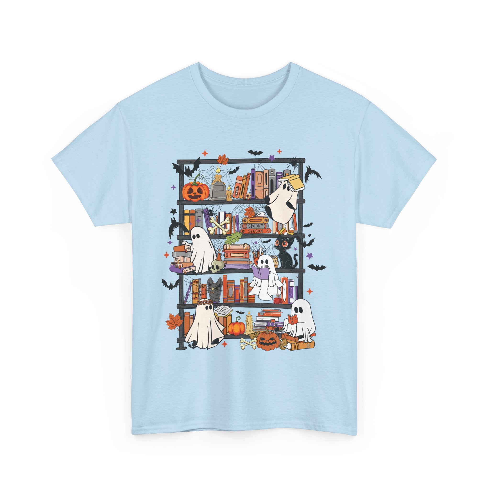Ghost Reading Books Halloween Book Lover T-Shirt