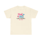 Grandma Loves You Pink/Blue Unisex Tee, Graphic T-shirt Gift for Grandparents, Family Reunion Shirt, Gender Reveal Party Outfit, Heavy