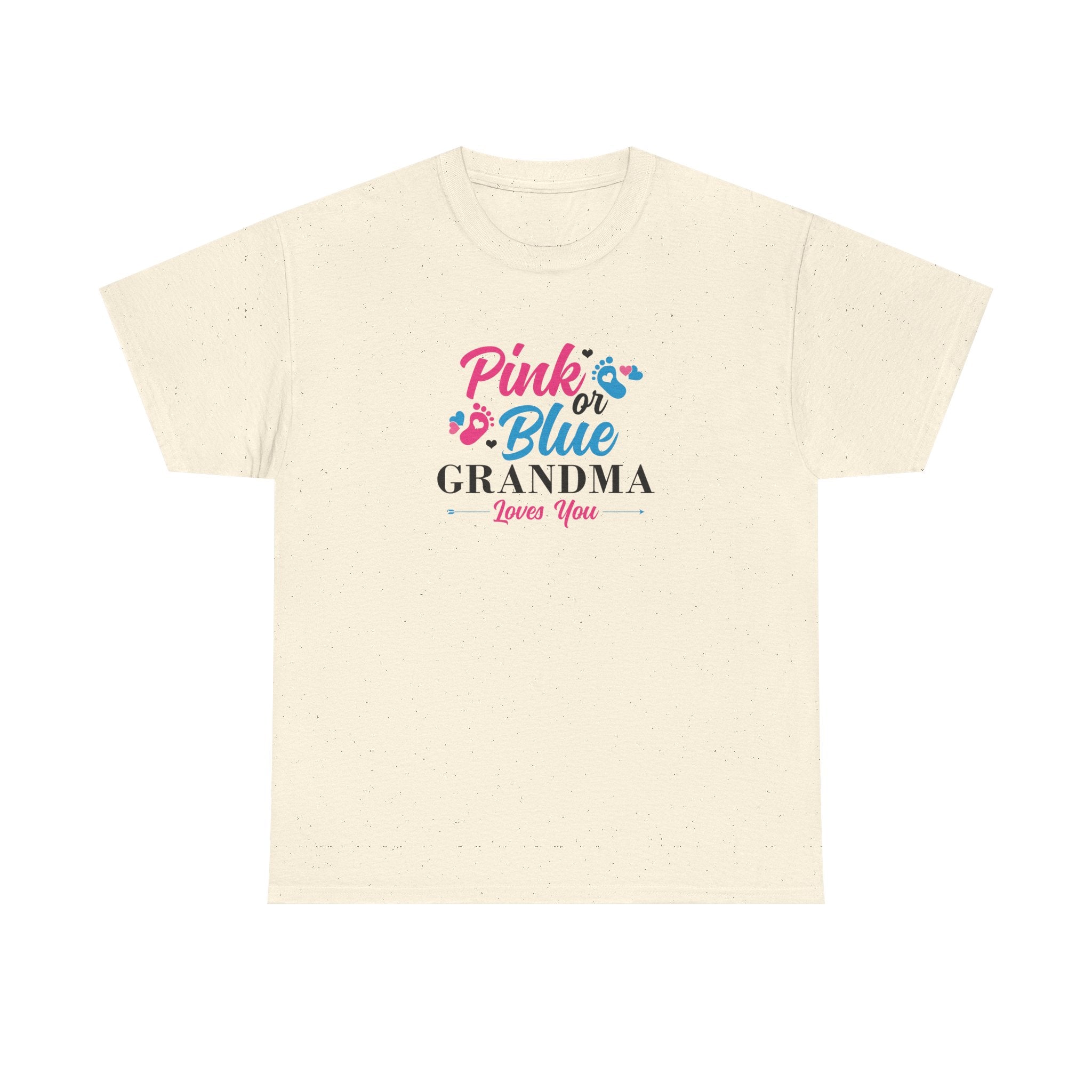 Grandma Loves You Pink/Blue Unisex Tee, Graphic T-shirt Gift for Grandparents, Family Reunion Shirt, Gender Reveal Party Outfit, Heavy