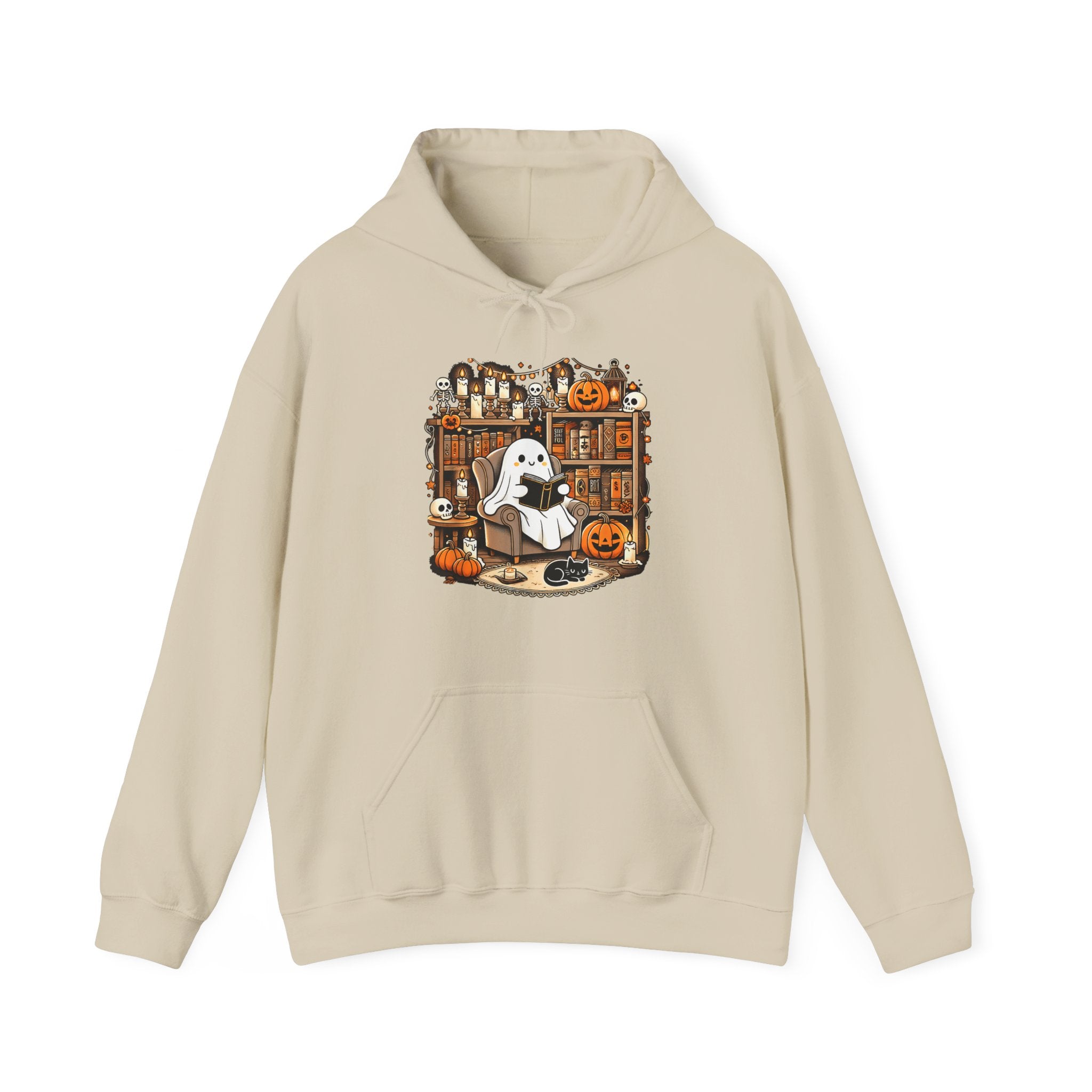 Vintage Halloween Ghost Book Lover Hoodie