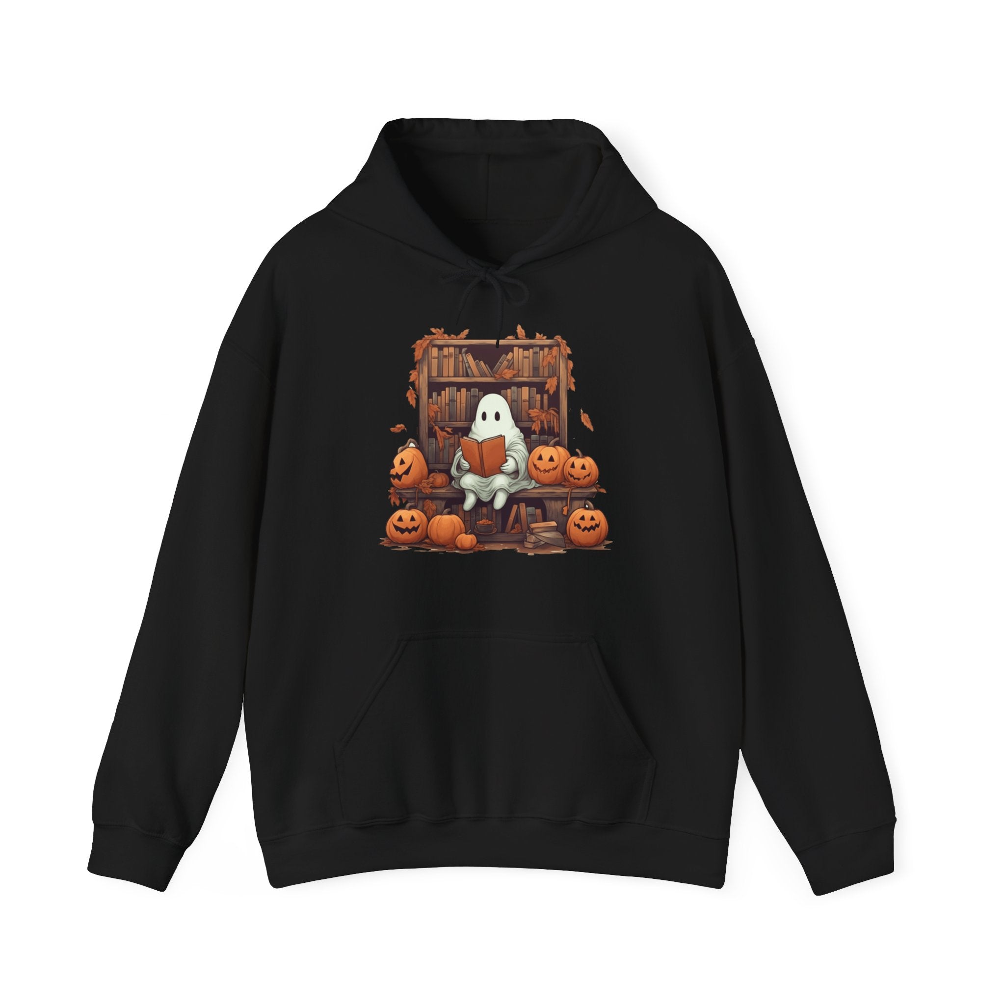 Cute Ghost Reading Book Nerd Halloween Hoodie