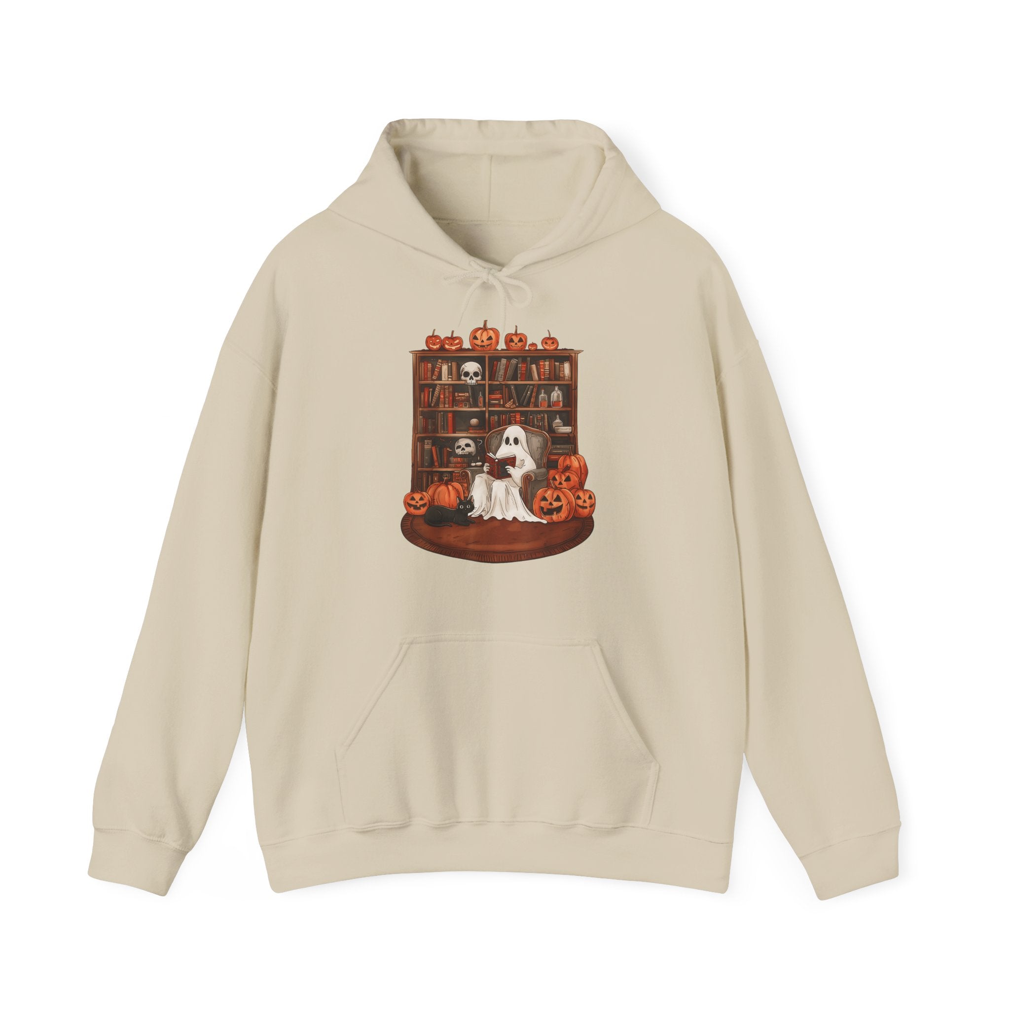 Ghost Book Reading Teacher Halloween Librarian Hoodie