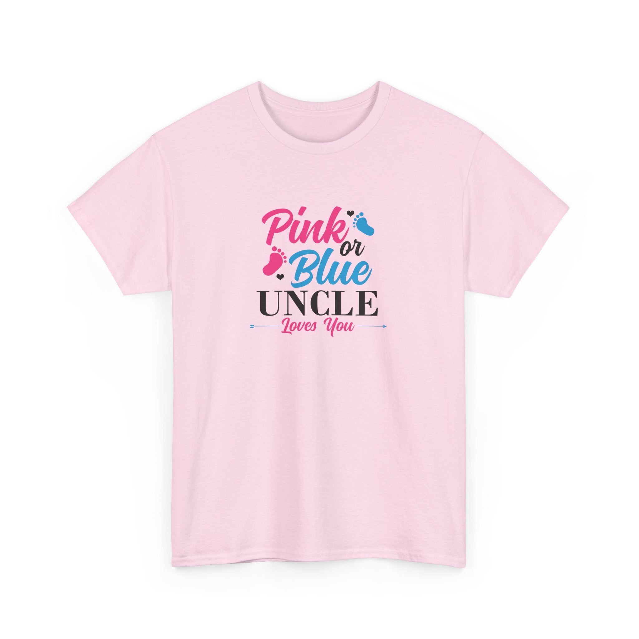 Uncle Loves You Pink or Blue Graphic Tee - Gift for Niece or Nephew, Family Reunion Shirt, Gender Reveal Party Outfit, Uncle's Birthday