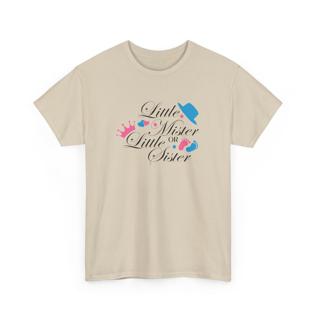 Little Mister Or Little Sister Unisex Tee, Graphic Tee, Gender Reveal Shirt, Boy or Girl T-Shirt, Baby Shower Gift