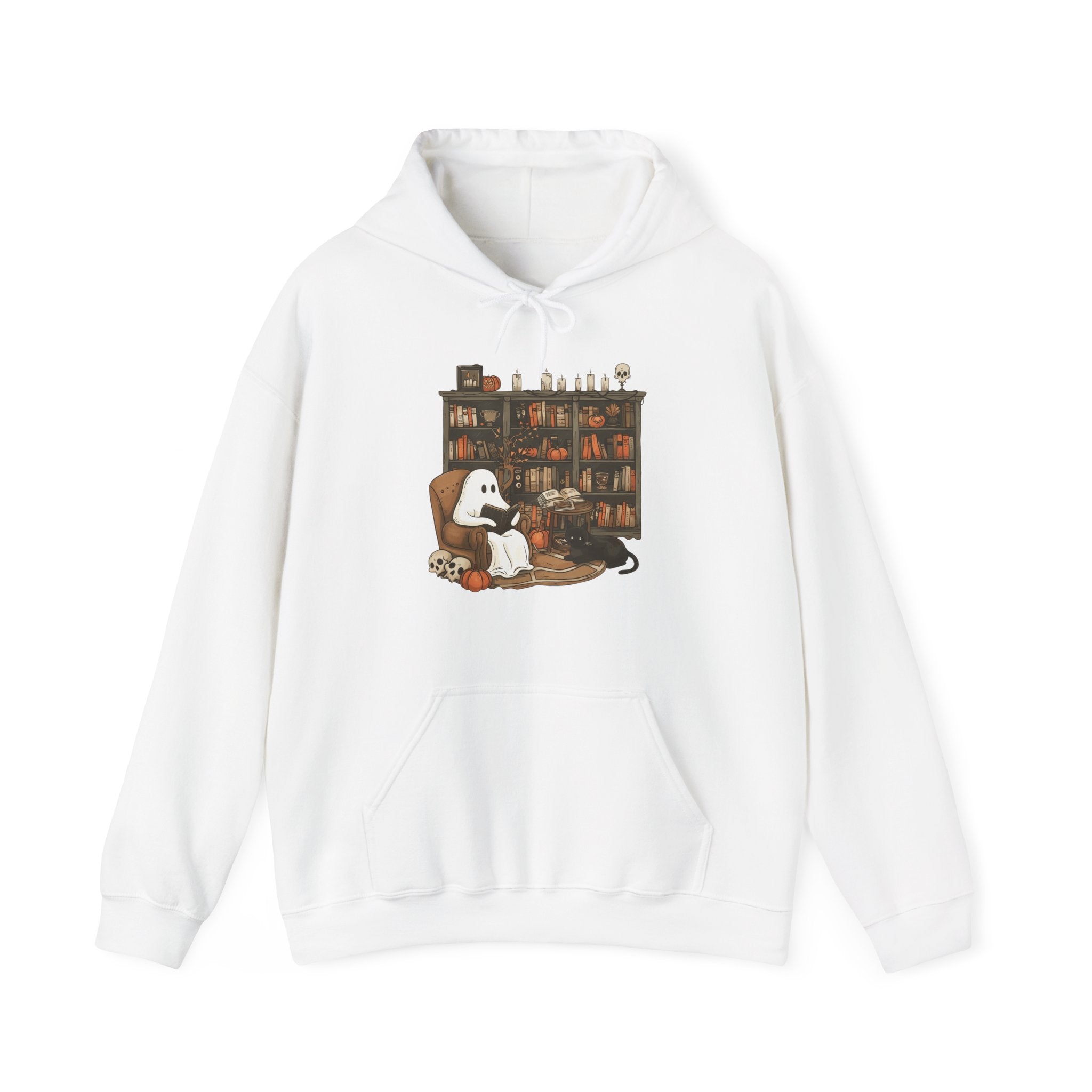 Ghost Reading Book Halloween Hoodie