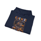 Spooky Halloween Bookshelf Bookcase Read More Books Hoodie