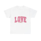 Pink Love Vibes Graphic Tee, Unisex T shirt for Women & Men, Romantic Heart Shirt, Valentine's Day Gift, Cute Pink Tee, Love Graphic Tee